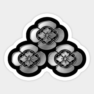 Asakura Clan Kamon Silver Chrome Sticker